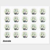 Waterverf Panda Beren Mam en Baby in Bamboo Ronde Sticker