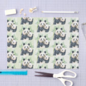 Waterverf Panda Beren Mam en Baby in Bamboo Tissuepapier (Craft)