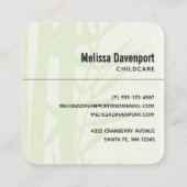 Waterverf Panda Beren Mam en Baby in Bamboo Vierkante Visitekaartje (Achterkant)