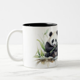 Waterverf Panda Beren met bamboe Tweekleurige Koffiemok