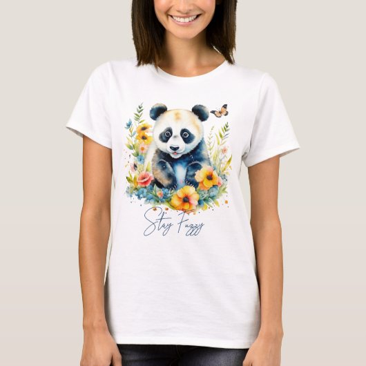 Waterverf Panda, blijf wazig T-shirt (Voorkant)