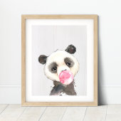 Waterverf Panda Bubble Nursery Art Print