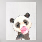 Waterverf Panda Bubble Nursery Art Print (Voorkant)