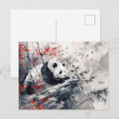 Waterverf panda en bamboe briefkaart (Voorkant / Achterkant)