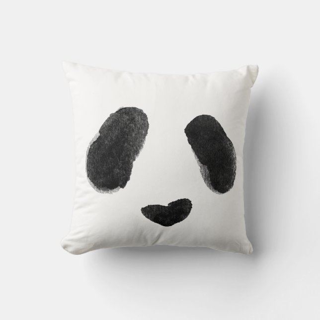 Waterverf Panda Heart Face Kussen (Voorkant)
