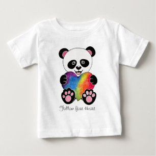 Waterverf Panda met regenbooghart