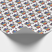 Waterverf Panda met regenbooghart Cadeaupapier (Hoek)