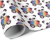 Waterverf Panda met regenbooghart Cadeaupapier (Rol Hoek)