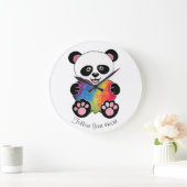 Waterverf Panda met regenbooghart Grote Klok (Huis)