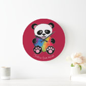 Waterverf Panda met regenbooghart Grote Klok (Huis)