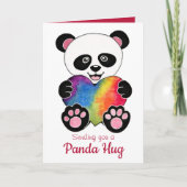 Waterverf Panda met regenbooghart Kaart (Voorkant)