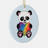 Waterverf Panda met regenbooghart Keramisch Ornament (Rechts)