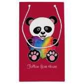 Waterverf Panda met regenbooghart Klein Cadeauzakje (Achterkant)