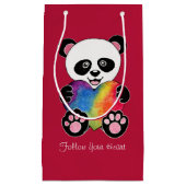 Waterverf Panda met regenbooghart Klein Cadeauzakje (Voorkant)