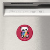 Waterverf Panda met regenbooghart Magneet (Insitu (Vaatwasser))