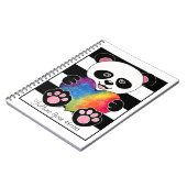 Waterverf Panda met regenbooghart Notitieboek (Linkerzijde)