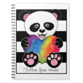 Waterverf Panda met regenbooghart Notitieboek (Voorkant)