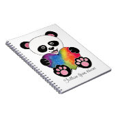 Waterverf Panda met regenbooghart Notitieboek (Rechterzijde)