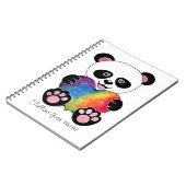 Waterverf Panda met regenbooghart Notitieboek (Linkerzijde)