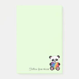 Waterverf Panda met regenbooghart Post-it® Notes