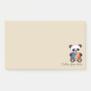 Waterverf Panda met regenbooghart Post-it® Notes