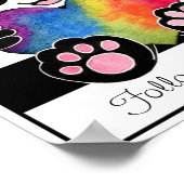 Waterverf Panda met regenbooghart Poster (Hoek)