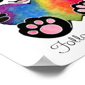 Waterverf Panda met regenbooghart Poster (Hoek)