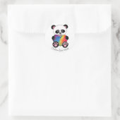 Waterverf Panda met regenbooghart Ronde Sticker (Tas)