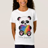 Waterverf Panda met regenbooghart T-shirt (Voorkant)