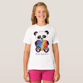 Waterverf Panda met regenbooghart T-shirt (Voorkant volledig)