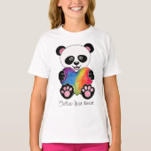 Waterverf Panda met regenbooghart T-shirt (Voorkant)