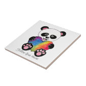 Waterverf Panda met regenbooghart Tegeltje (Zijkant)