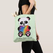 Waterverf Panda met regenbooghart Tote Bag (Dichtbij)