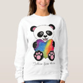 Waterverf Panda met regenbooghart Trui (Voorkant)