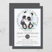 Waterverf Panda met Vlinders Baby shower Kaart (Voorkant / Achterkant)