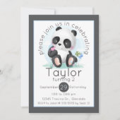 Waterverf Panda met Vlinders Verjaardag Kaart (Voorkant)