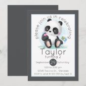 Waterverf Panda met Vlinders Verjaardag Kaart (Voorkant / Achterkant)