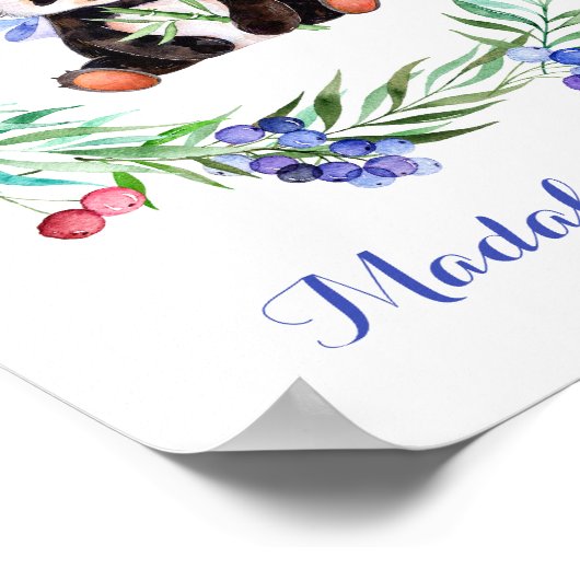 Waterverf Panda Nursery Art Poster (Hoek)