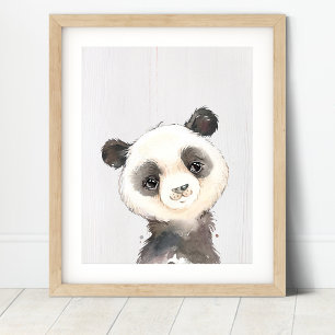 Waterverf Panda Nursery Art Print