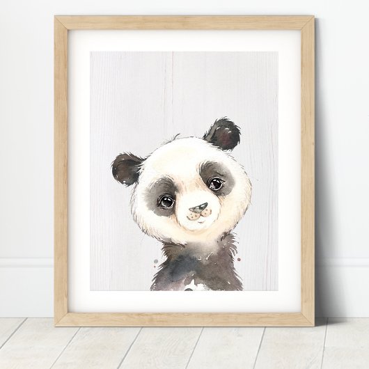 Waterverf Panda Nursery Art Print