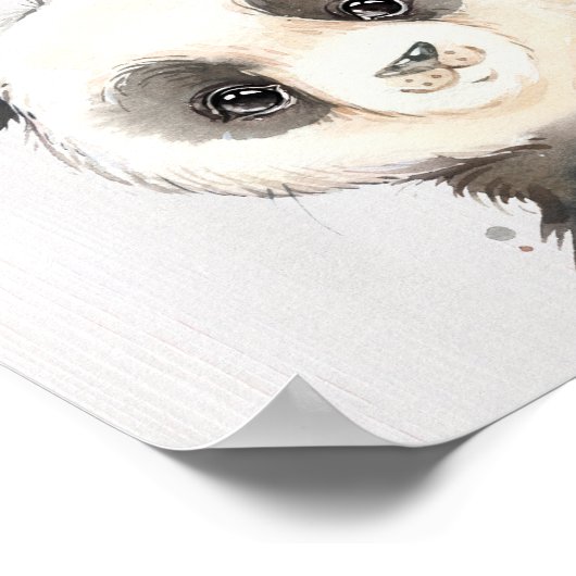 Waterverf Panda Nursery Art Print (Hoek)