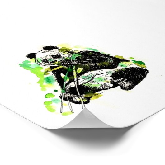 Waterverf Panda Poster (Hoek)