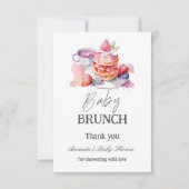 Waterverf Pannenkoek Baby Brunch Douche Bedankkaart (Voorkant)