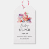 Waterverf Pannenkoek Baby Brunch Douche Cadeaulabel (Voorkant)