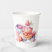 Waterverf Pannenkoek Baby Brunch Douche Papieren Bekers (Achterkant)