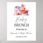 Waterverf Pannenkoek Baby Brunch Douche Welkom Poster (Voorkant)