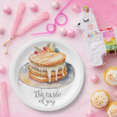 Waterverf Pannenkoek met ahornsiroop Papieren Bordje (Feest)