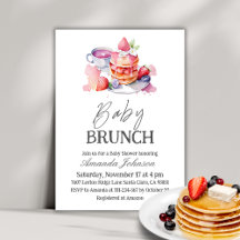 Waterverf Pannenkoek met Bessen Baby Brunch Shower