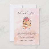 Waterverf Pannenkoeken Baby shower Bedankkaart (Voorkant)