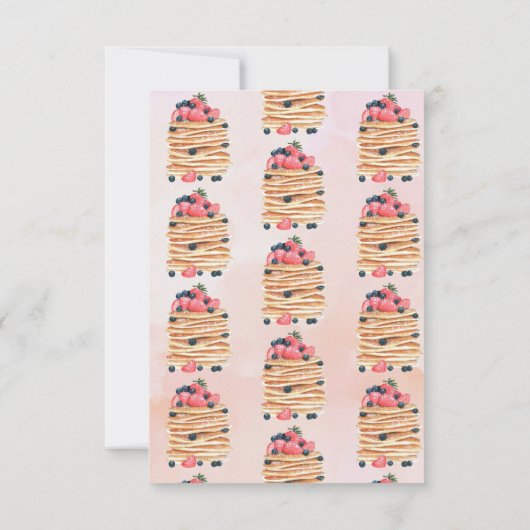 Waterverf Pannenkoeken Baby shower Bedankkaart (Achterkant)